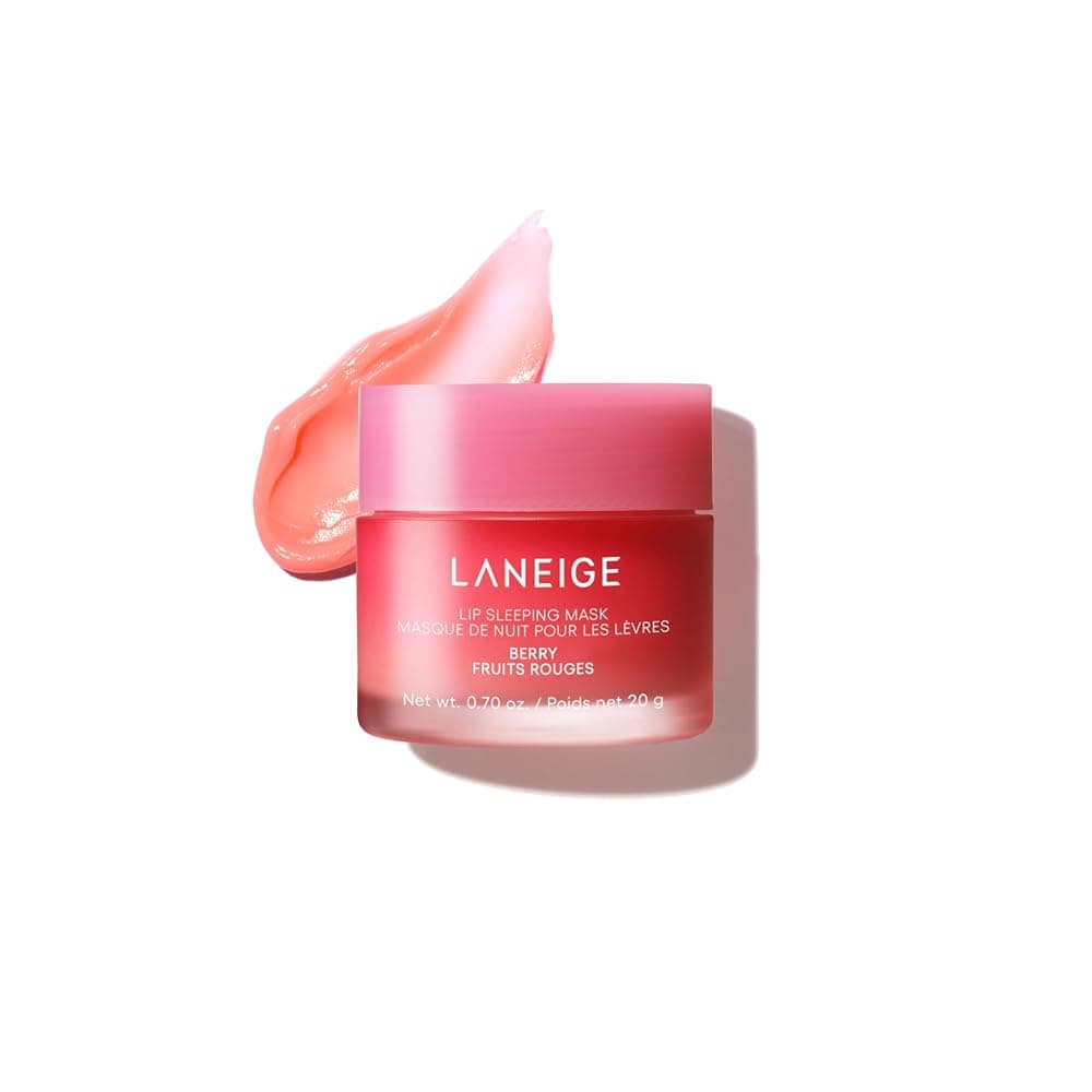 Laneige Lip Sleeping Mask Berry jar with balm swatch